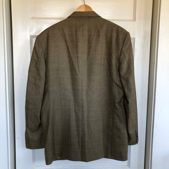 Vintage 90s Lord West Lambswool Sport Coat 42R Brown Tweed Blazer Made in Israel - Picture 6 of 13